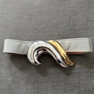 Alexis Kirk Vintage Adjustable Statement Belt Silver/Gold Tone